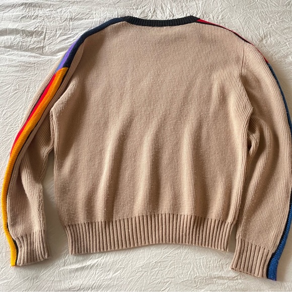 Vintage 80s 90s Dad Grandpa Oversized Colorful Cozy Stripe Funky Sweater - Picture 15 of 16